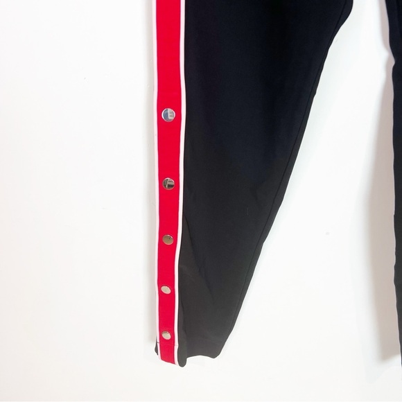 LOVERS + FRIENDS BLACK ON TRACK SNAP SIDE RED STRIPES SKINNY PANTS SZ LARGE NWT - Picture 7 of 11